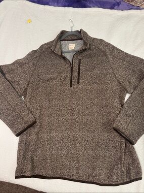 Stetson Men's Brown Heather Quarter-Zip Sweater